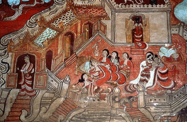 Scenes from the life of a Bodhisattva, 1776 (mural)