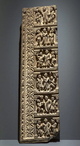 Scenes of the life of the Buddha: the offering of the monkey to Vaishali