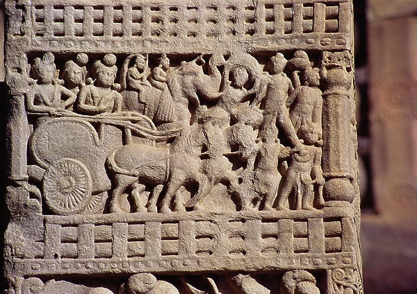 Scenes from the Life of King Ashoka, Gate of Sanchi, Madhya Pradesh (stone)