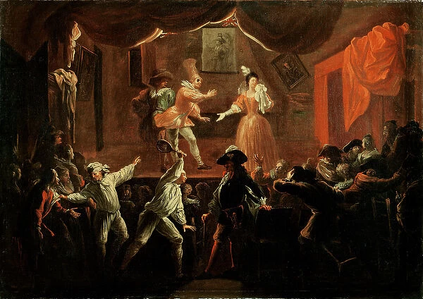 Scenes from Roman Comique by Paul Scarron (1610-60) 1712-16 (oil on canvas)