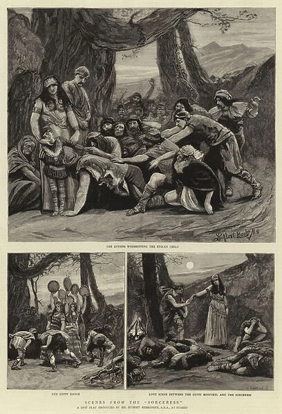 Scenes from the 'Sorceress'(engraving)