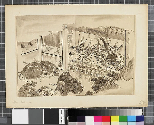 Scenes from the war between Japan and Korea, end of 18th-first half of 19th century (ink and wash on paper)