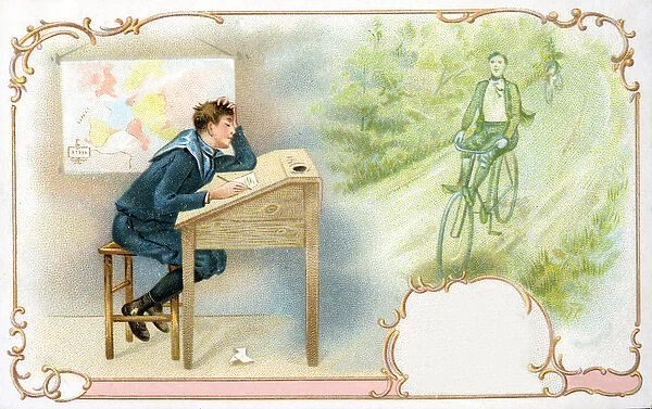 The Schoolboy's Daydreams, 1900 (colour litho)