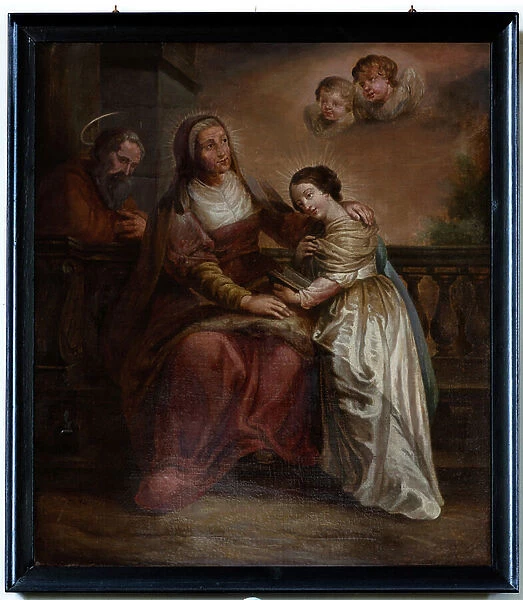 Scilderij, 'Maria and her parents', 18th century (painting)