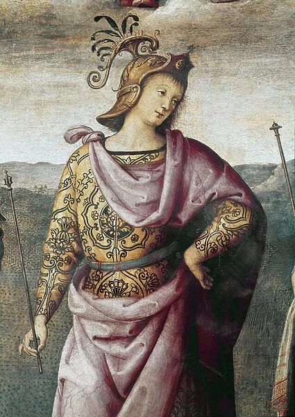 Scipio Africanus, detail of Strength and Temperance (Fresco, 1498-1500)