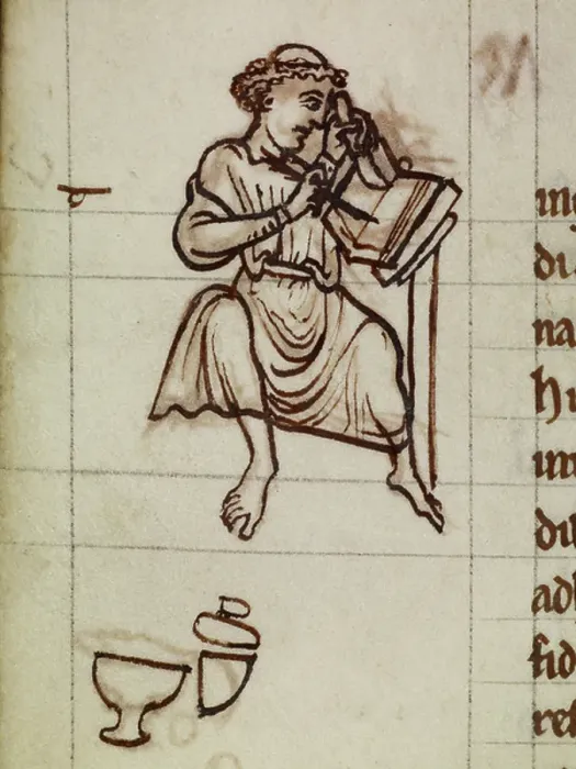 Framed Print : A scribe. BL3304063 A scribe; British Library, London, UK; (add.info.: Liber Policraticus Framed Print : A scribe. BL3304063 A scribe; British Library, London, UK; (add.info.: Liber Policraticus