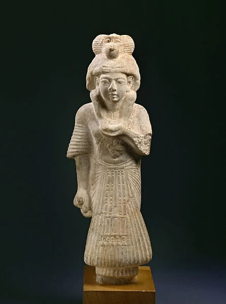 Scribe and Priest of Thoth carrying a baboon, from Ashmunein (ancient Hermopolis