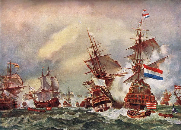 Sea Battle of the Anglo-Dutch Wars, c. 1700 (oil on canvas)
