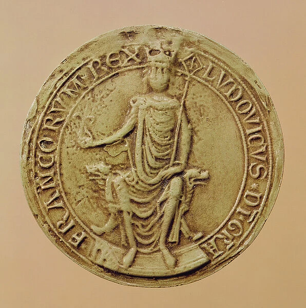 Seal of Louis VIII (1187-1226) (wax)