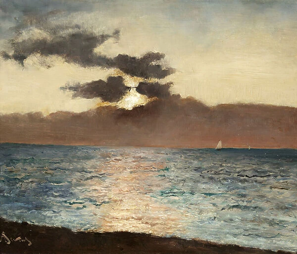 Seascape, Le Treport, c. 1880-89 (oil on panel)