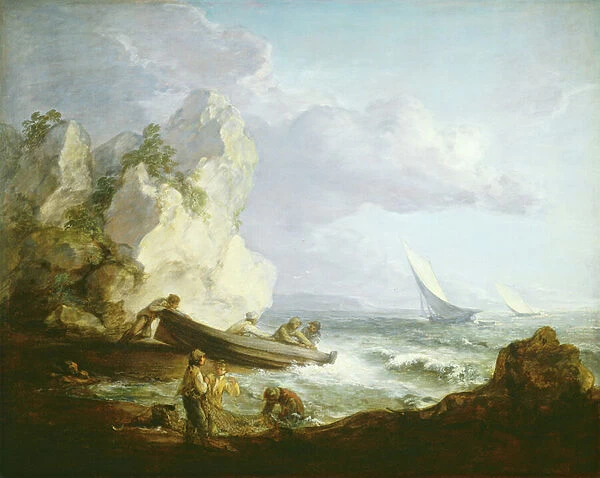 Seashore with Fishermen, c. 1781-82 (oil on canvas)