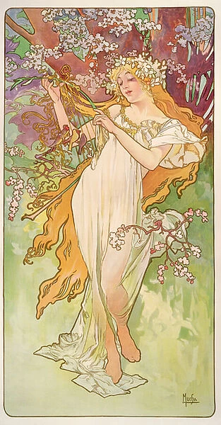 The Seasons: Spring, 1896 (colour litho)