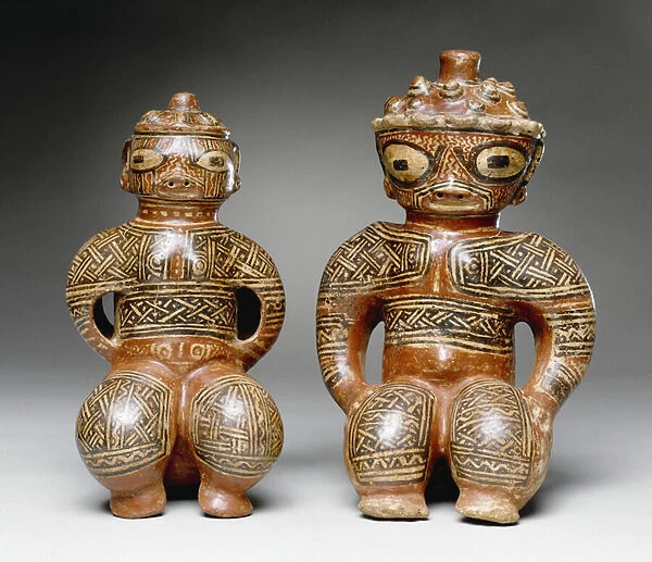 Two seated figures, Nosara, Nicoya, 800-1100 (ceramic)