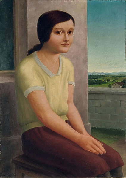 Seated Girl; Sitzendes Madchen, 1927 (oil on canvas)