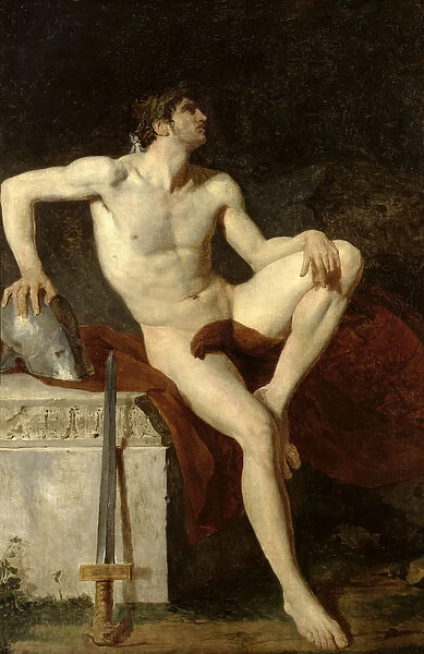 Seated Gladiator (oil on canvas)