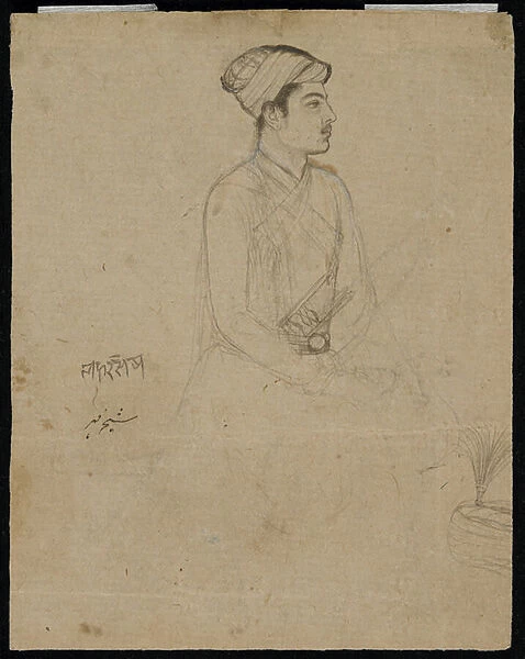 Seated nobleman, mid-17th century (ink on paper)