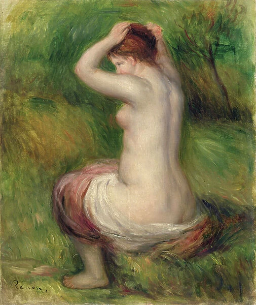 Seated nude (oil on canvas)