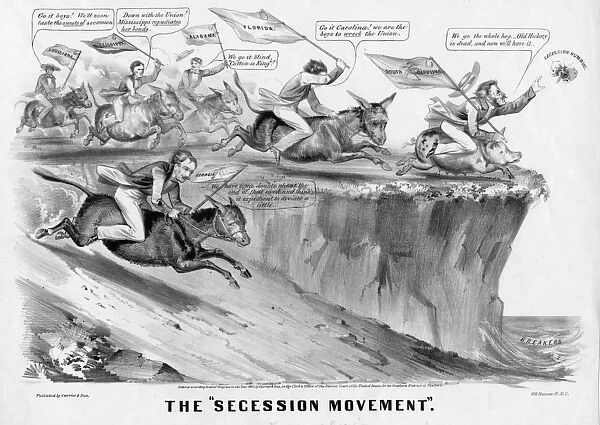 The 'Secession Movement', published by Currier & Ives, New York, 1861 (litho)