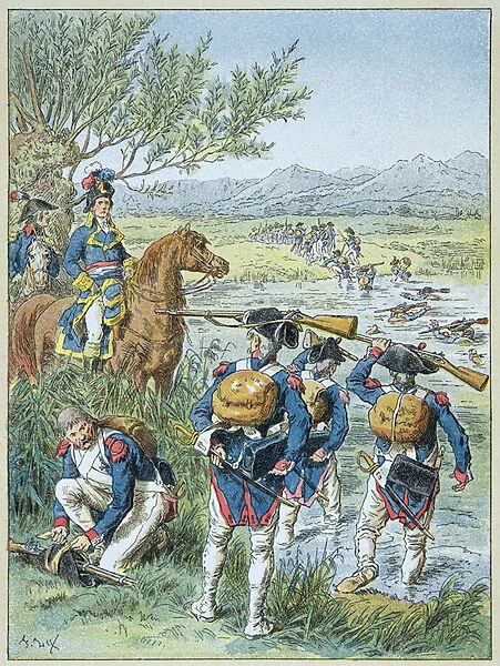 Second Battle of Zurich - Passage of the Lintz in 1799 by the army of Massena