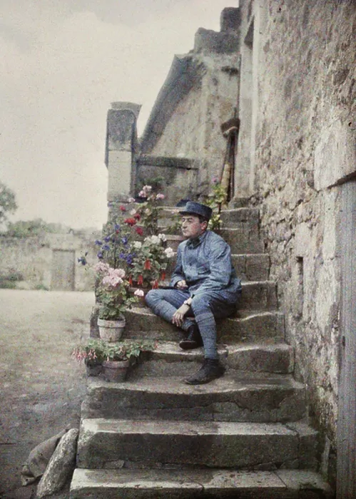 Framed Print : Second class soldier during the First World War, 1914 to 1918. Autochrome, Paris, 1915