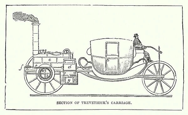 Section of Trevethick's Carriage (engraving)