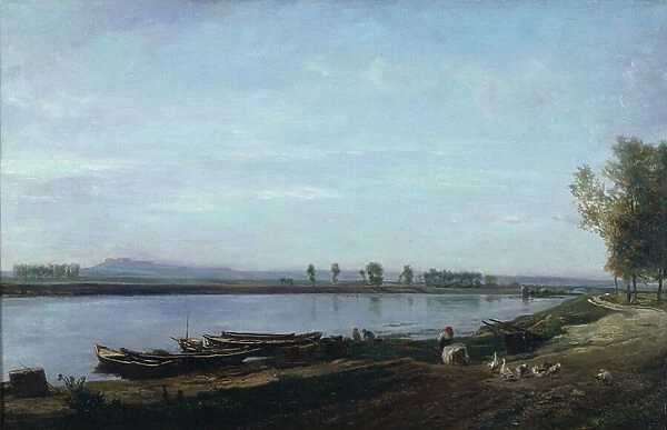 The Seine at Bezons, Val d'Oise (oil on wood)