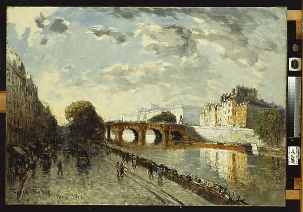 The Seine in Paris, Quai des Augustins, 1922 (oil on canvas)