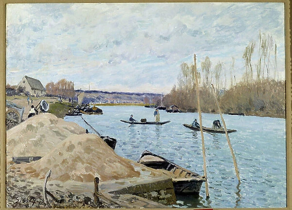 The Seine in Port, Marly, sandpile, 1875 (oil on canvas)