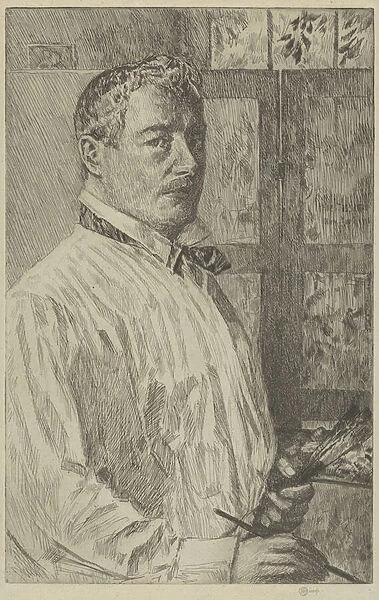 Self-Portrait, 1916 (etching with plate tone)