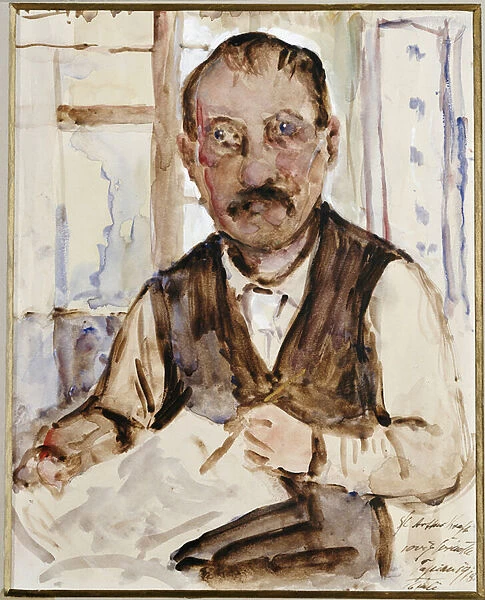 Self Portrait, 1918 (gouache & w  /  c on paper)