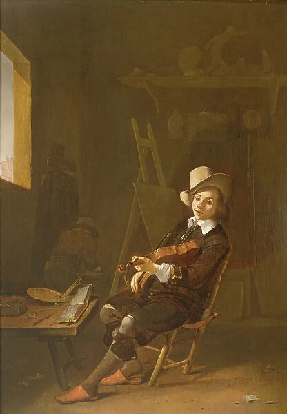 Self Portrait of the Artist Playing a Violin