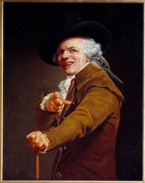 Self-portrait of the artist under the traits of a mocker Painting by Joseph Ducreux