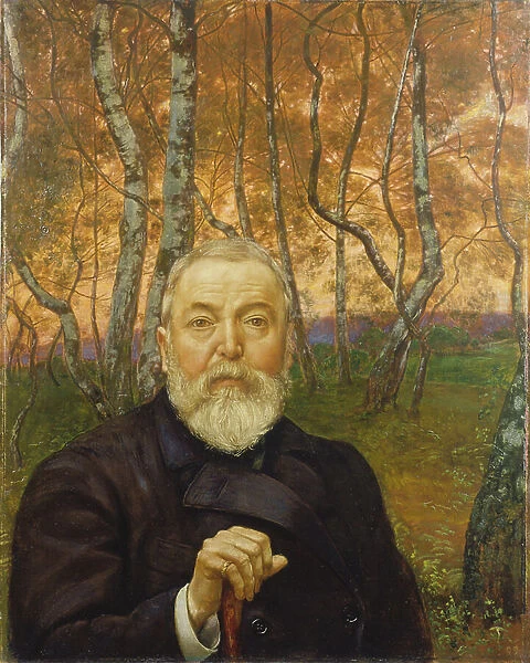 Self-Portrait in front of a Birch Forest, 1899 (oil on canvas)