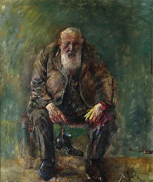 Self-portrait with boots, c. 1920