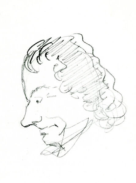 Self Portrait, c. 1843 (pencil on paper) (b  /  w photo)