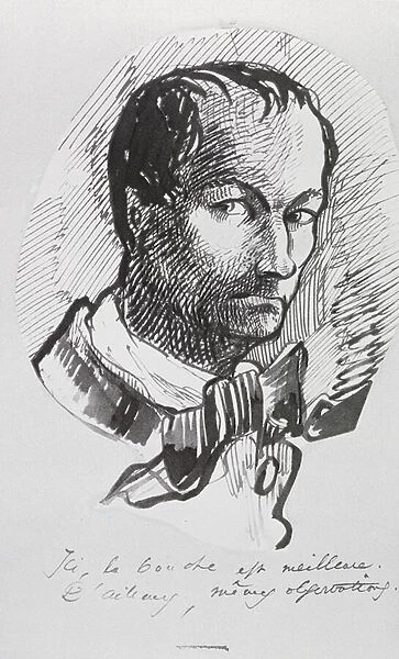 Self Portrait, c. 1860 (pen & ink on paper) (b  /  w photo)