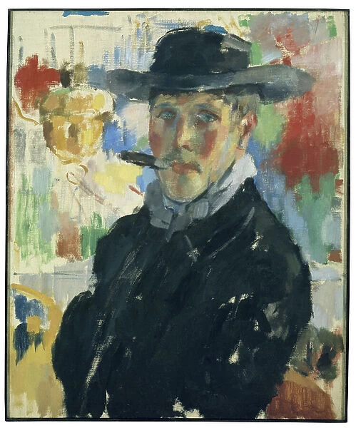 Self Portrait with Cigar, 1913 (oil on canvas)