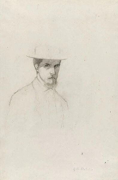 Self-Portrait with a Hat, c.1879 (graphite on textured laid paper)