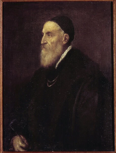 Self-portrait. Painting by Tiziano Vecellio called The Titian (1485-1576), 1566