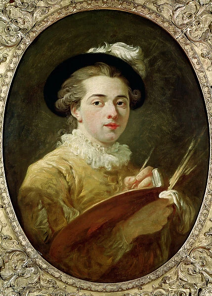 Self Portrait with palette (oil on canvas)