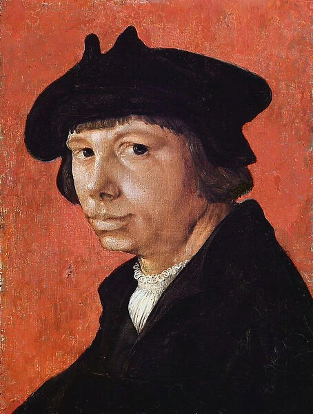 Self-Portrait - Peinture de Lucas van Leyden (1489  /  94-1533) (Lucas de Leyde, Lucas Huighensz ou Lucas Jacobsz)- 1525-1526 - Oil on wood - 28, 9x21, 4 cm - Herzog Anton Ulrich Museum, Braunschweig