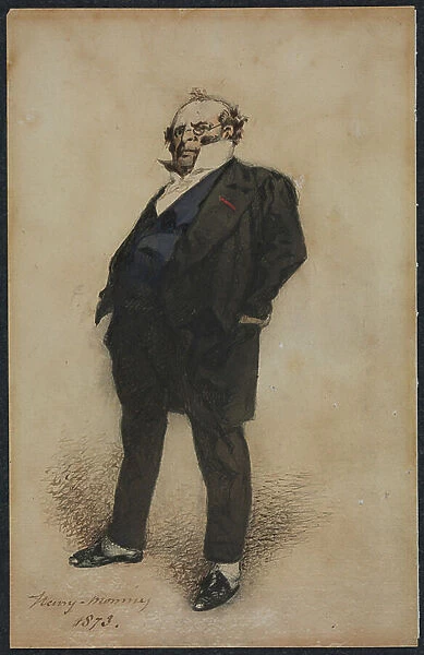 Self-Portrait in the Role of M. Prud'homme, 1873 (w / c and gouache with pen and ink on paper)