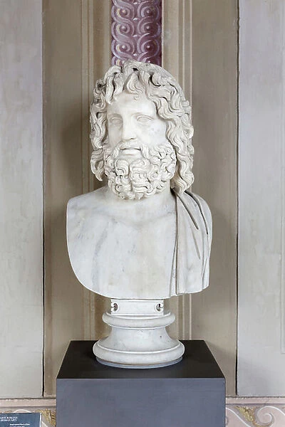 Semi colossal head of Zeus, late 2nd century AD, (marble)