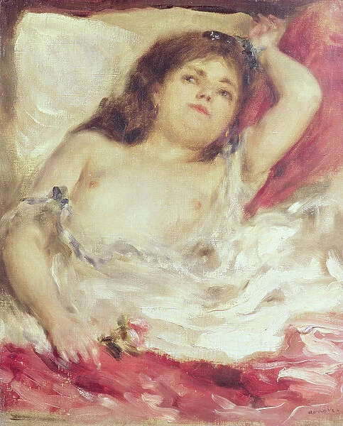 Semi-Nude Woman in Bed: The Rose, before 1872 (oil on canvas)