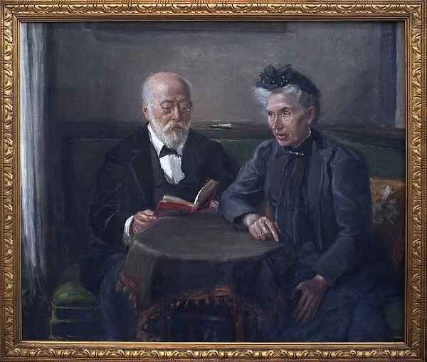 Senator Gustav Hertz and his wife. Painting by Fritz von Uhde (1848-1911), oil on canvas