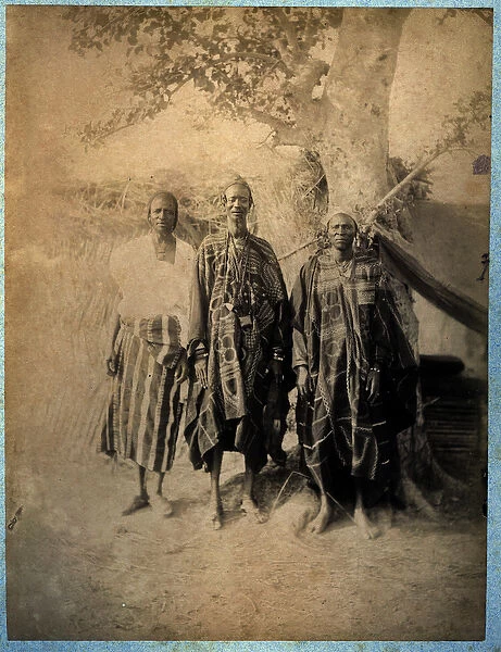 Three Senegalese Men in Traditional Costume (b  /  w photo)