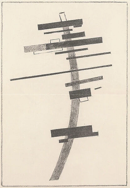 Sensation of the Motion and the Obstacle from 'Suprematism: 34 Drawings', 1920 (litho)