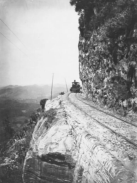 Sensation Rock, Sri Lanka, c. 1860s-90s (b  /  w photo)