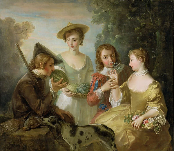 The Sense of Smell, c. 1744-47 (oil on canvas) (see also 129302 & 129303)