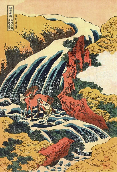 Series des cascades : 'Les cascades a Yoshino, province de Yamoto, Japon'Estampe de Katsushika Hokusai (1760-1849) (ecole ukiyo-e) 1830 environ State A Pushkin Museum of Fine Arts, Moscou